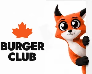 Логотип Burger Club и фирменный лис